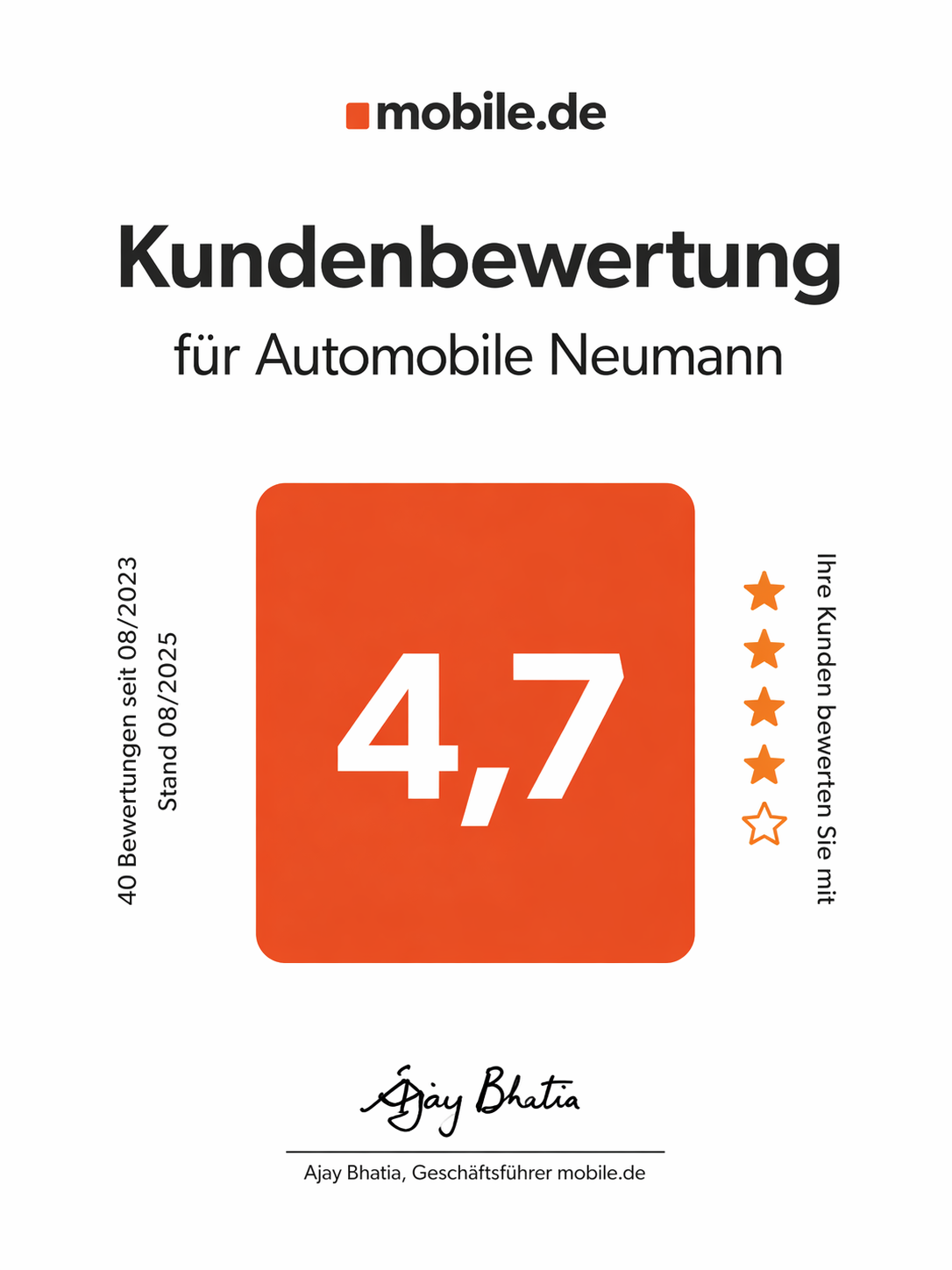 Zertifikat 2024 – mobile.de 2024